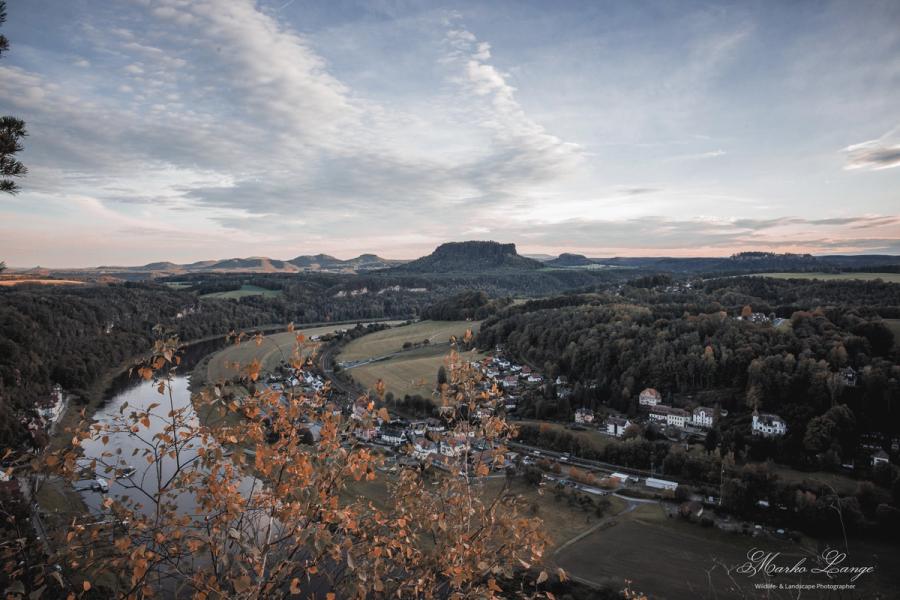 Blick über Rathen zum Lilienstein