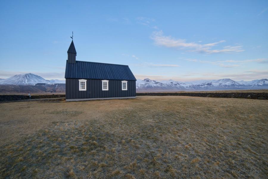 Búðakirkja am Morgen