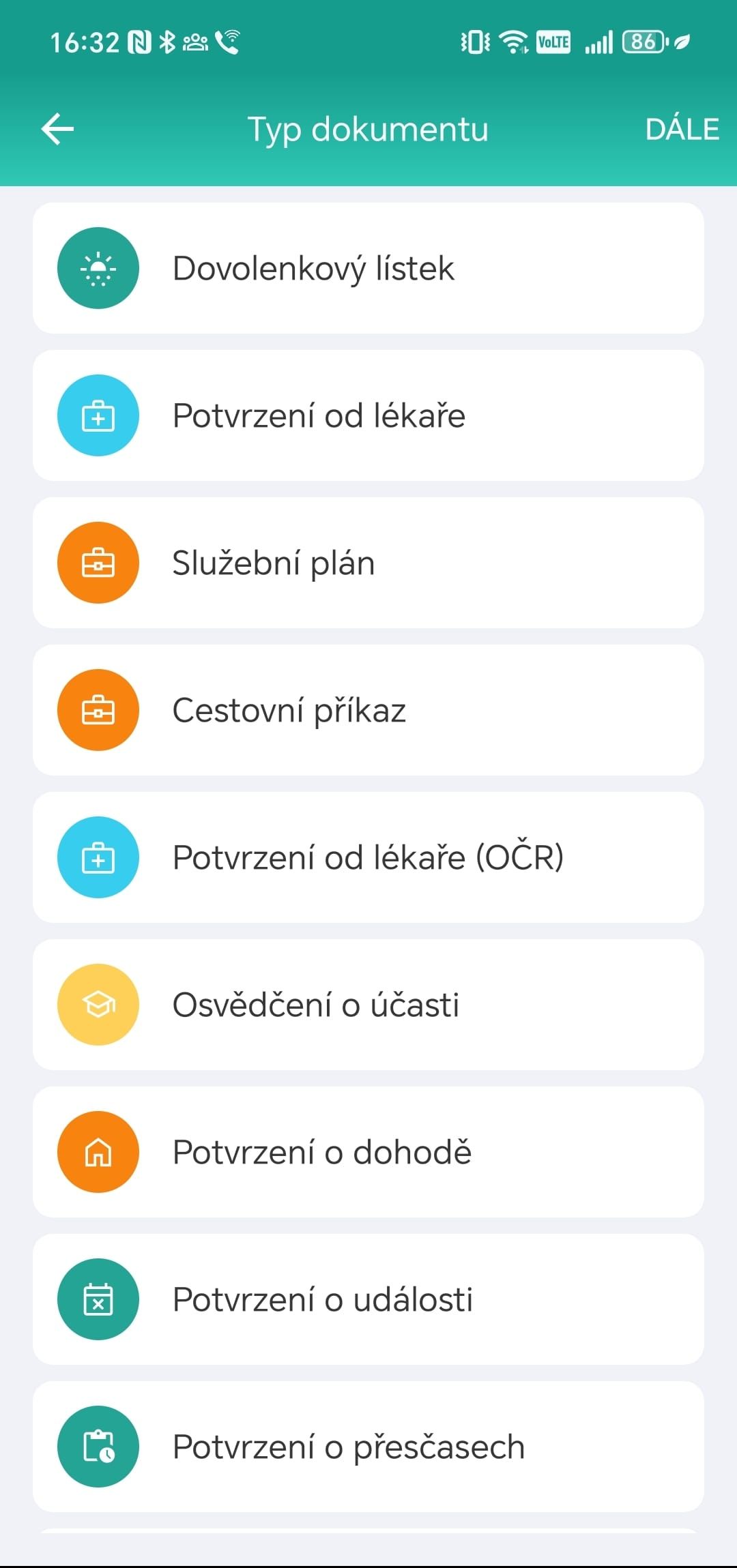 Nahrávání dokumentů