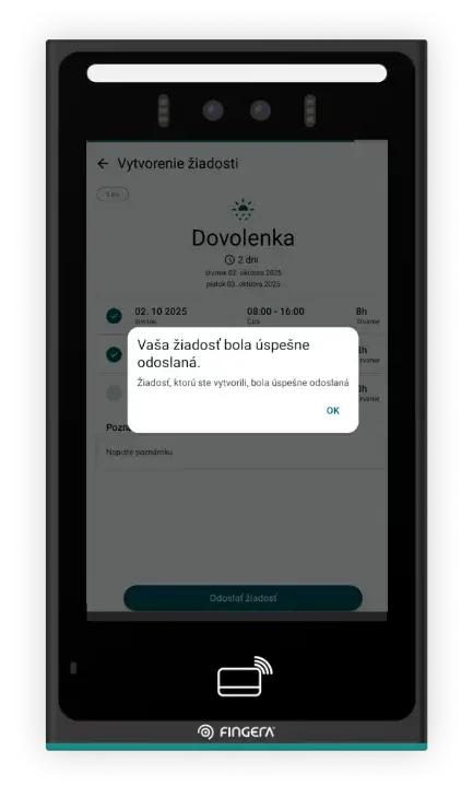 Odeslání a schválení žádosti