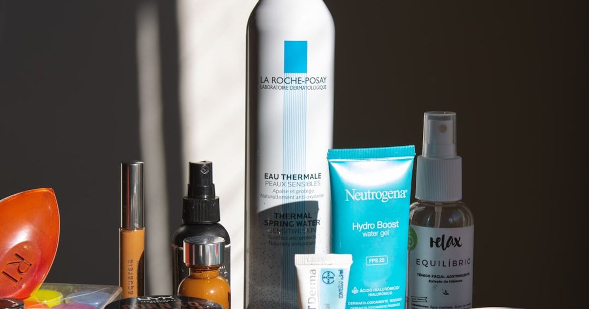 white and blue plastic bottle