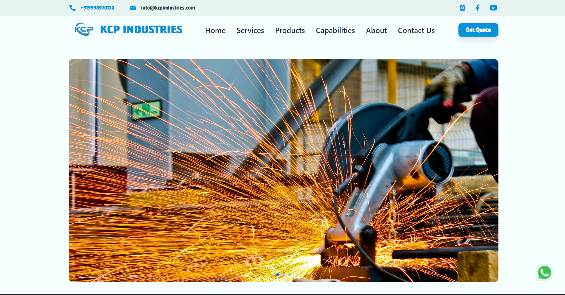 KCP Industries Home Page Screenshot