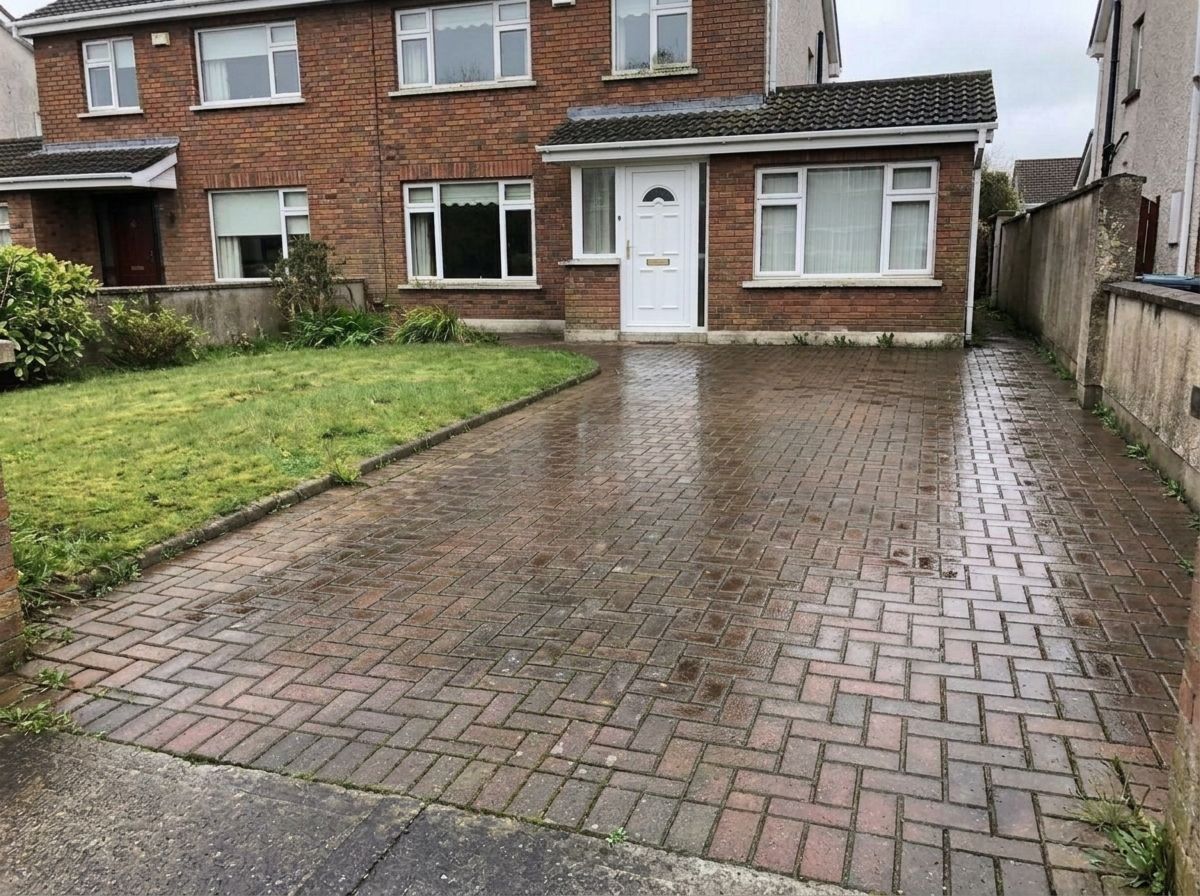 driveway after pressure cleaning