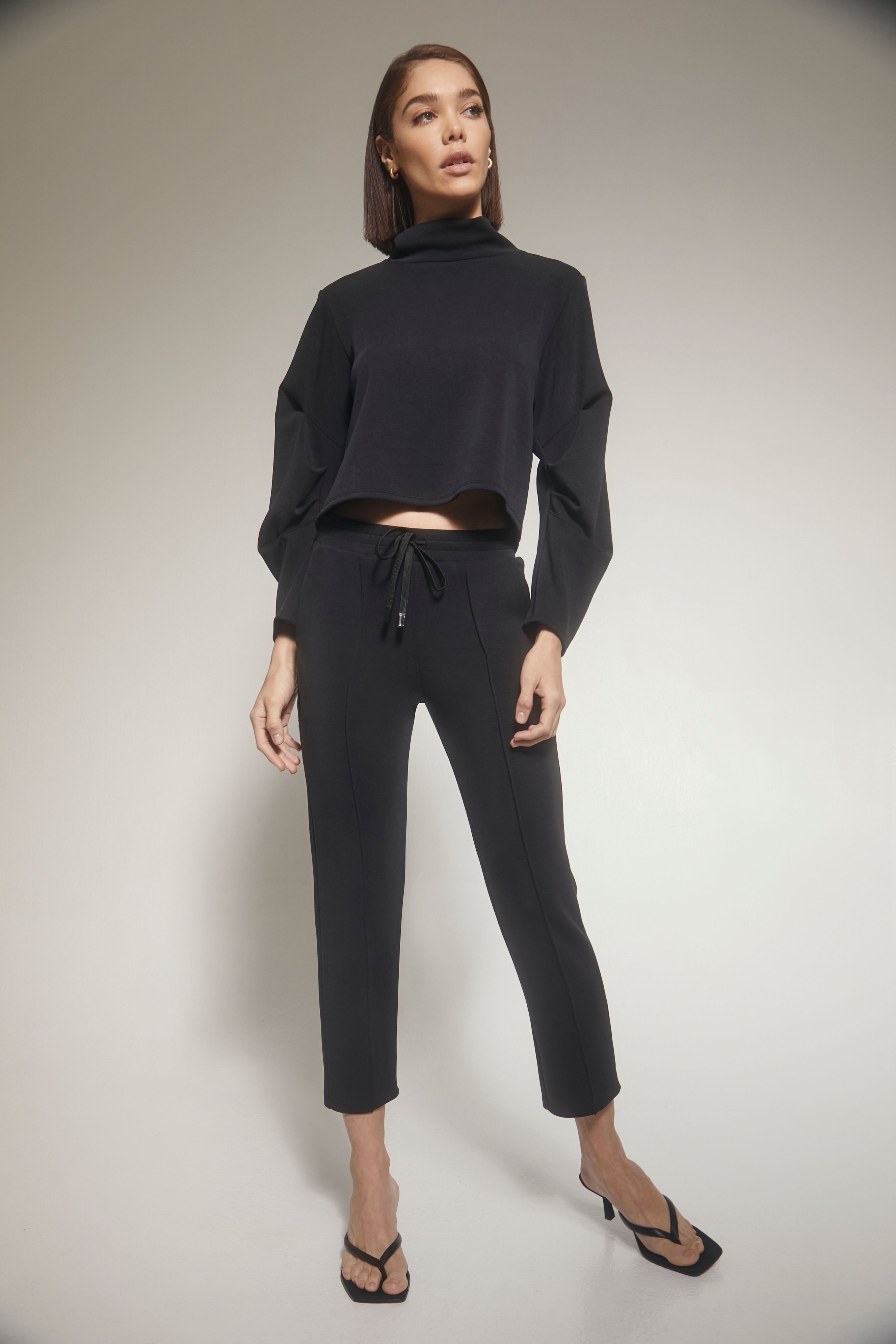 black puff sleeve turtleneck