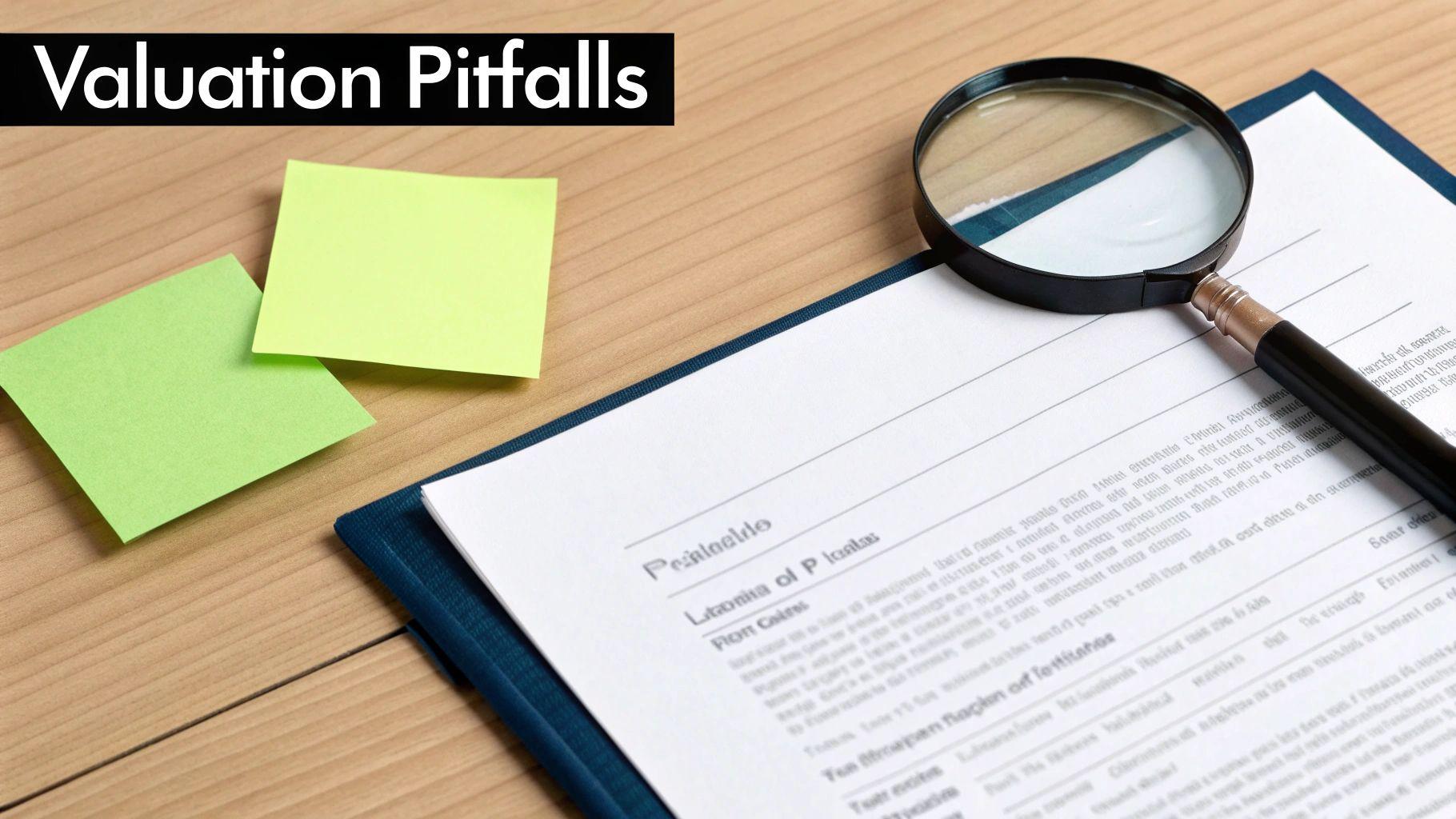 A red warning sign with an exclamation mark, symbolizing the risks and pitfalls in real estate valuation.