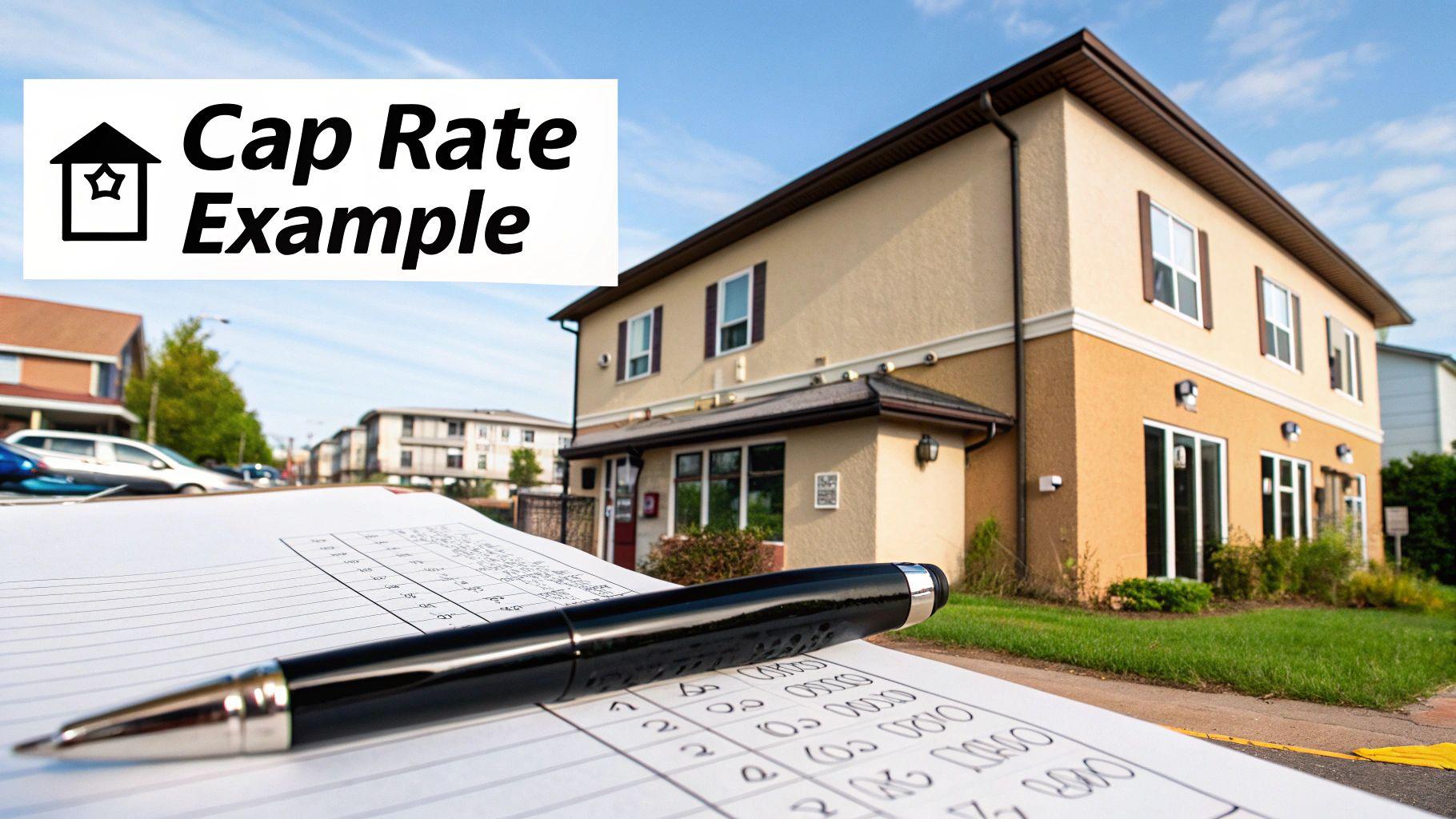 Investor reviewing property documents to calculate capitalization rate