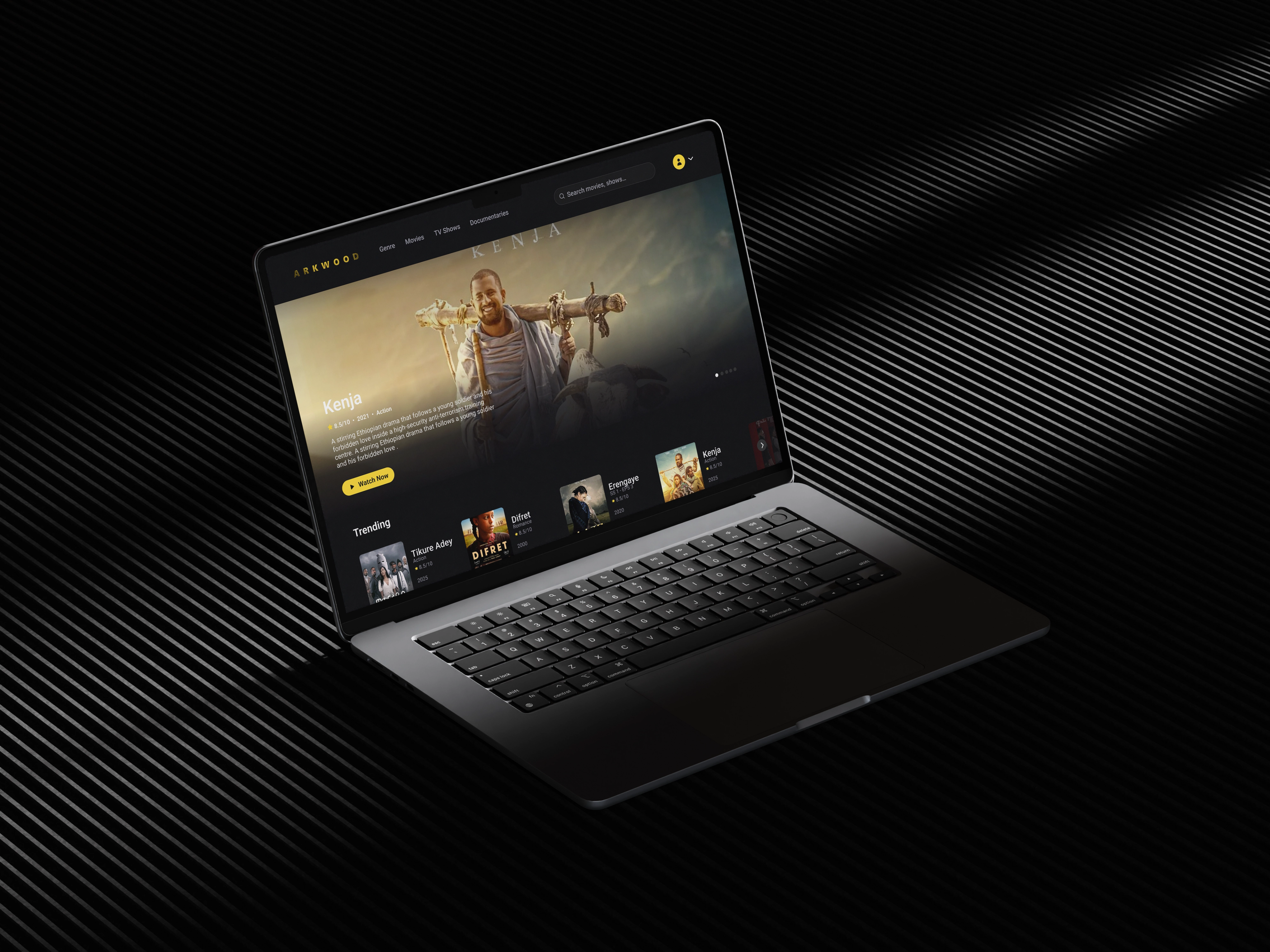 Arkwood Movies UI/UX Project. Arkwood Movies