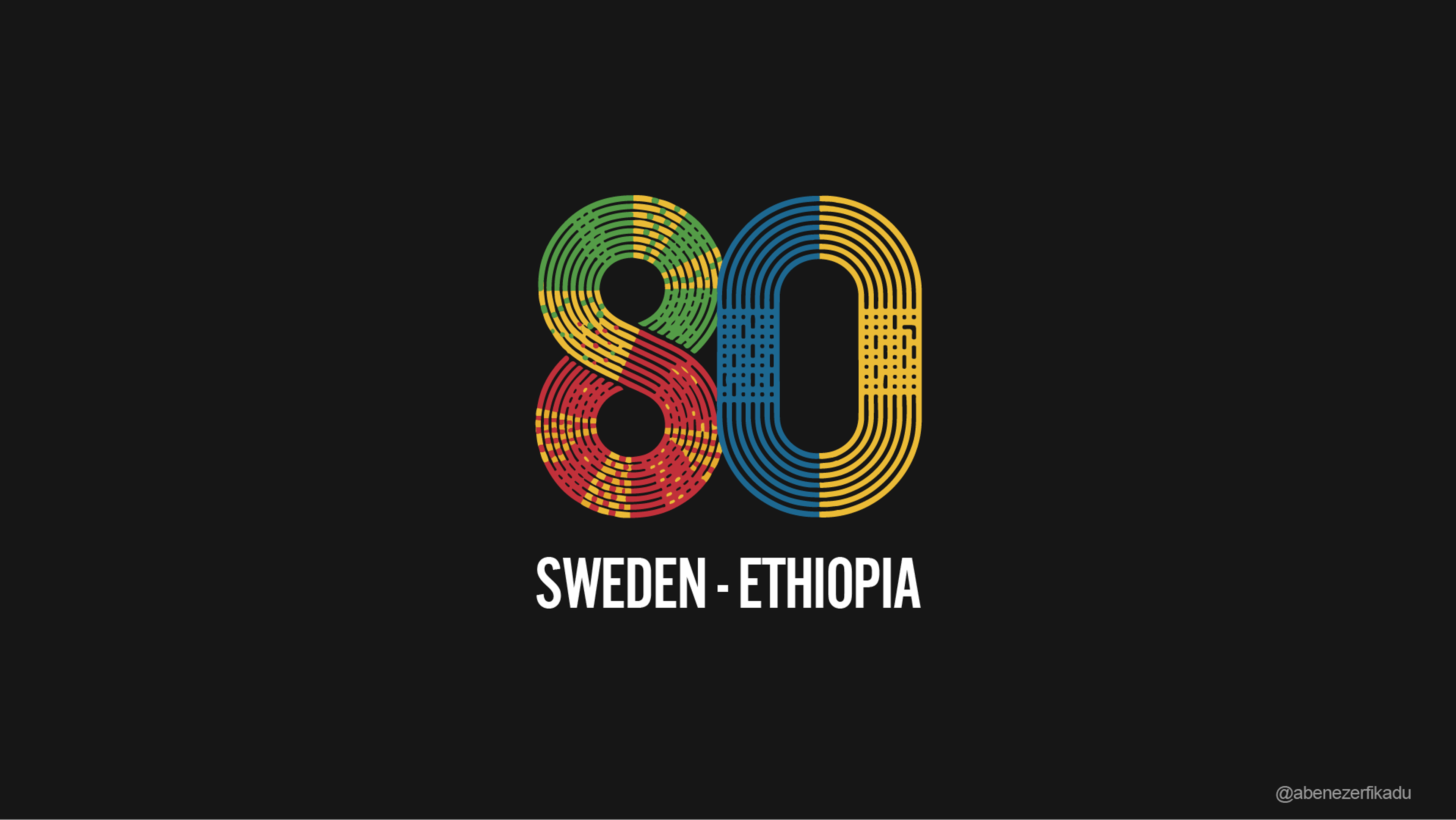 Ethiopia–Sweden 80 Years Logo Finalist. Top 4 selection out of 1,500+ entries for the Swedish Embassy’s milestone celebration.