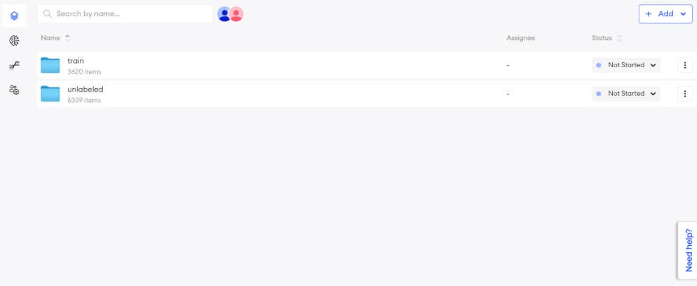 train and unlabeled folders at superannotate platform