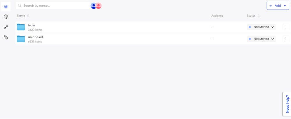 train and unlabeled folders at superannotate platform