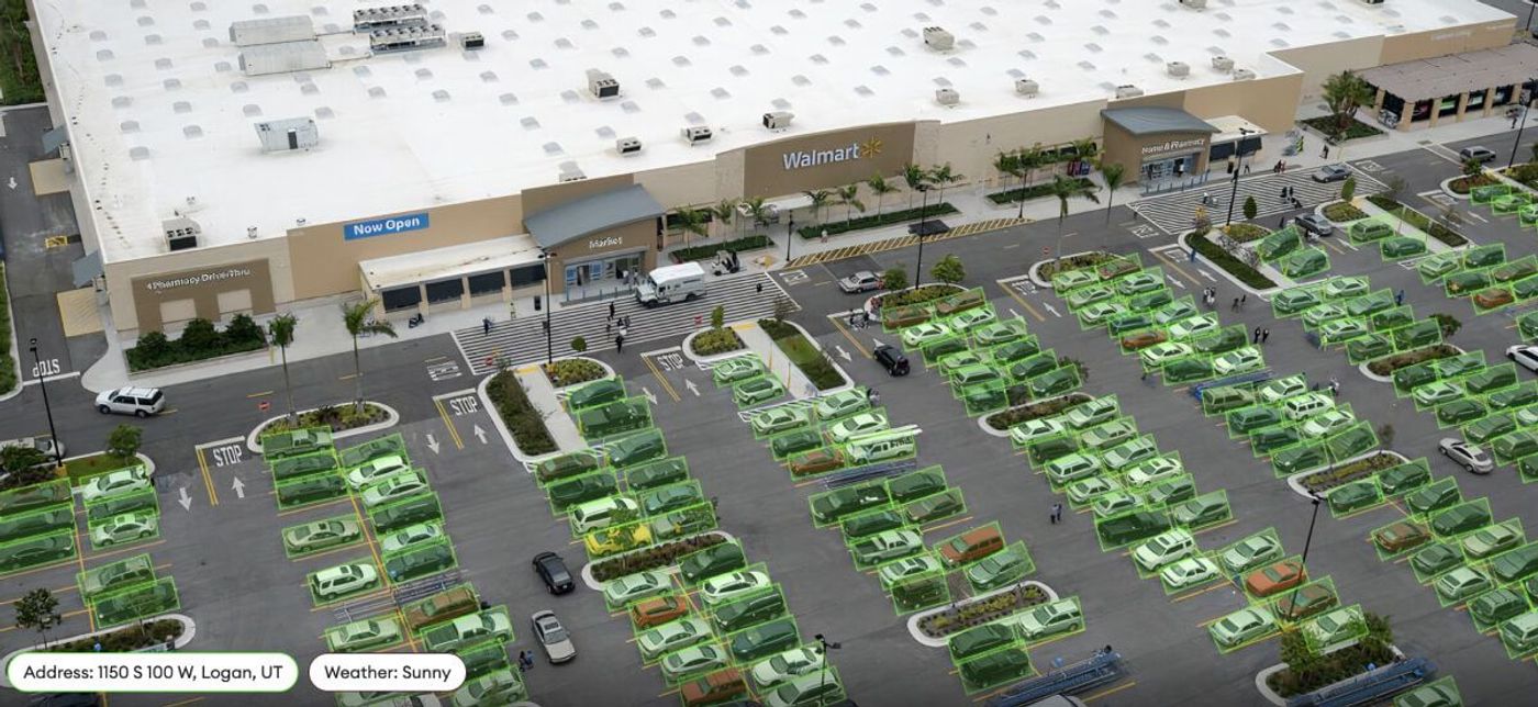 annotated and tagged parking lot