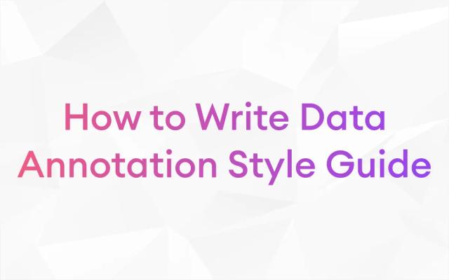how to write data annotation style guide