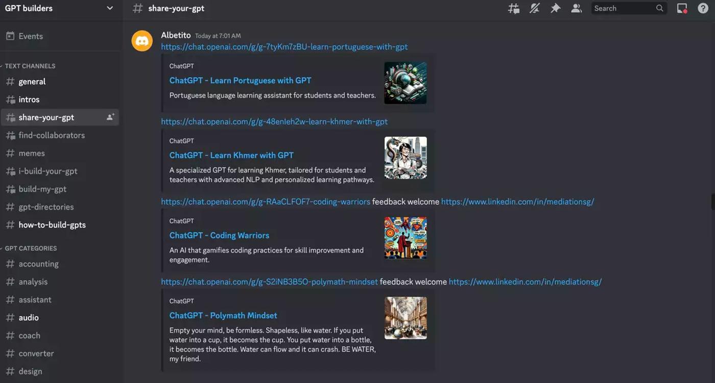 discord gpts channel