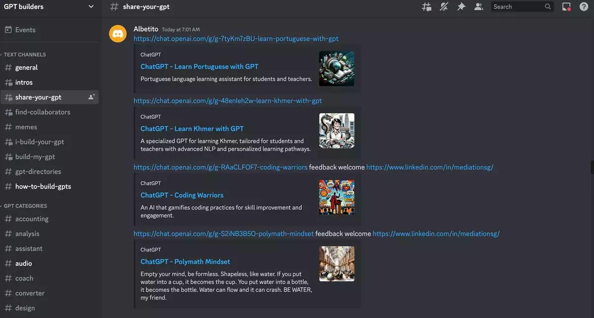 discord gpts channel