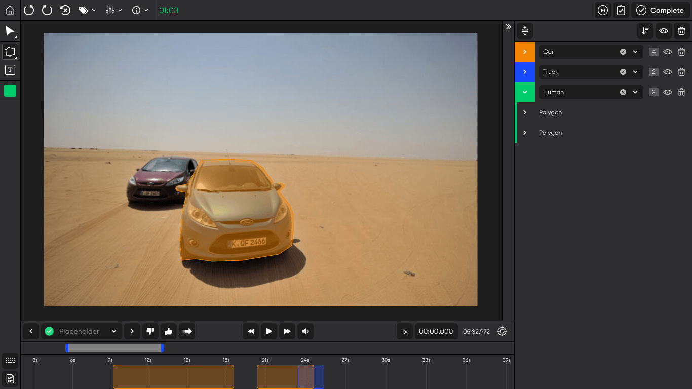 polygon in the video editor
