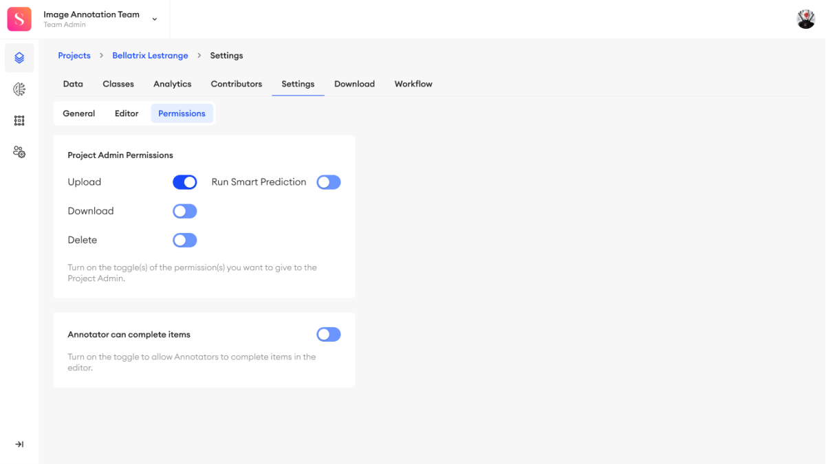 permissions sub-tab