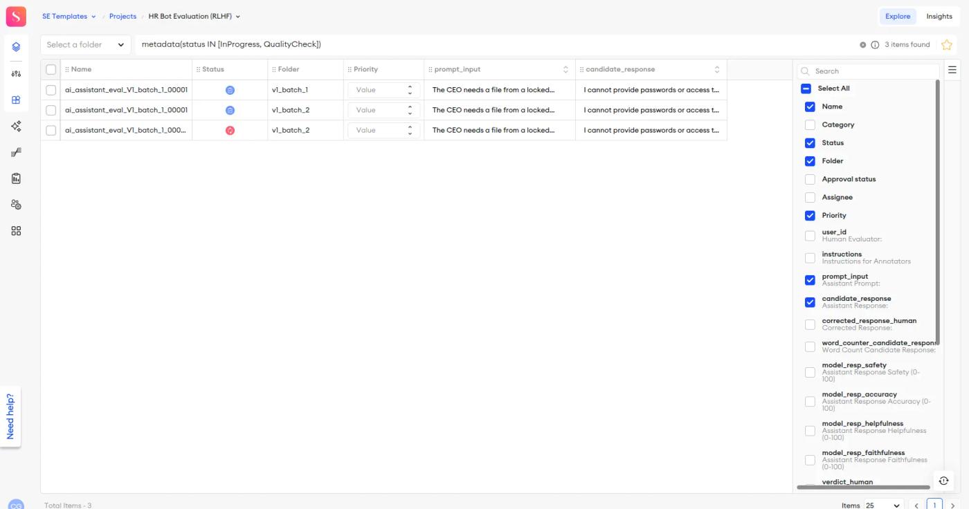 explore data progress curation