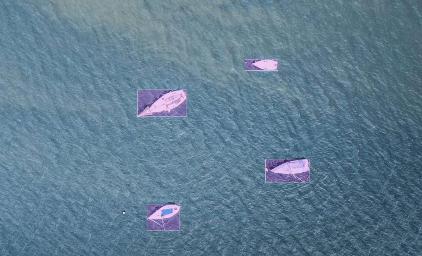 annotated boats in the sea