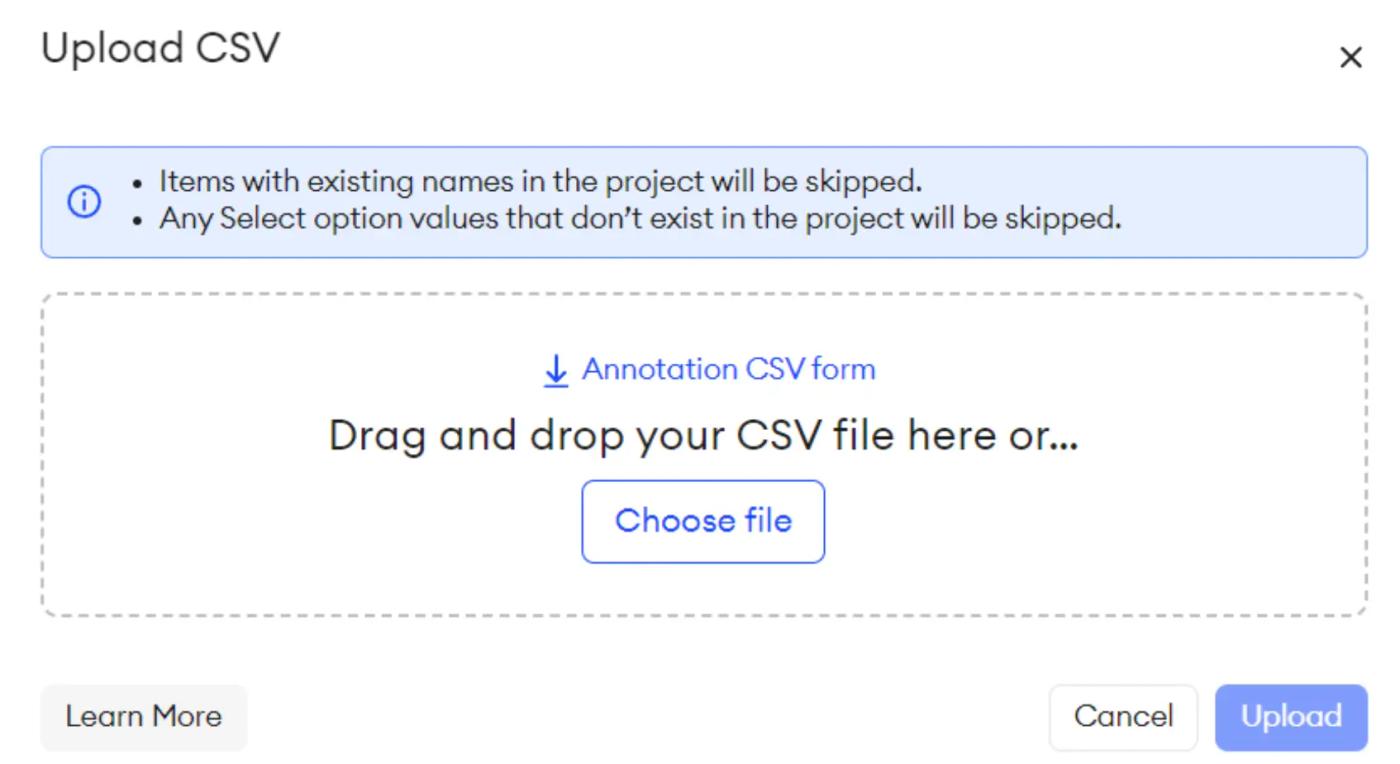 upload csv