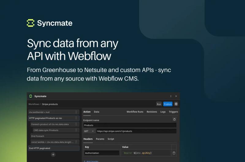 Syncmate Webflow App