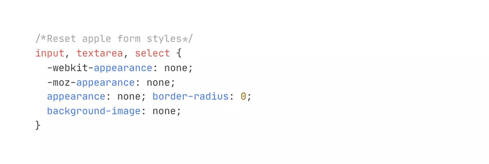 Resetting Apple Default Form Styles