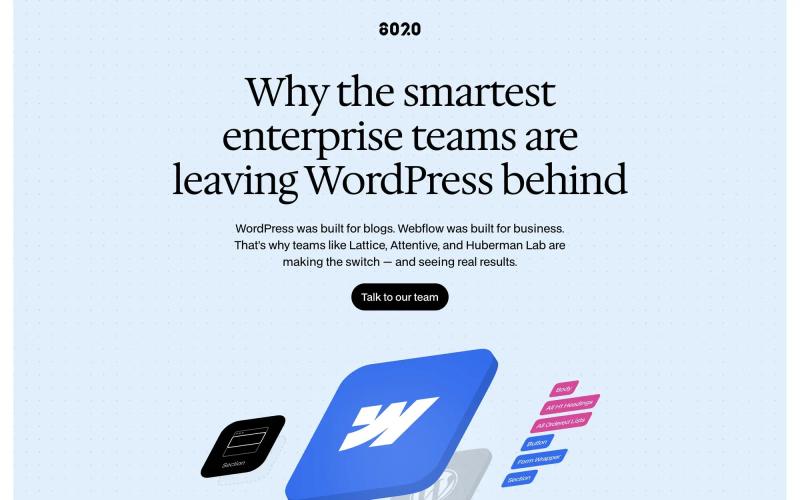 WordPress to Webflow by 8020