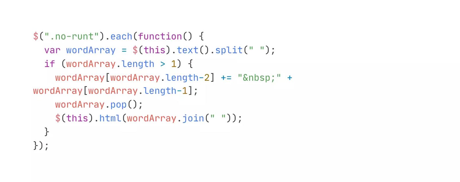 Fix Paragraph Runts With Nonbreaking Space