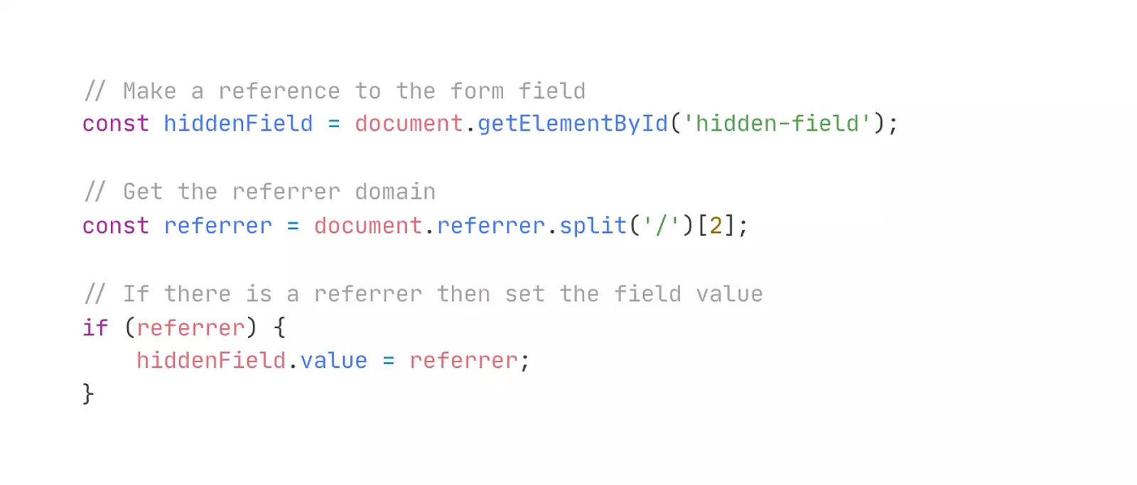 Set Referrer URL as Hidden Input