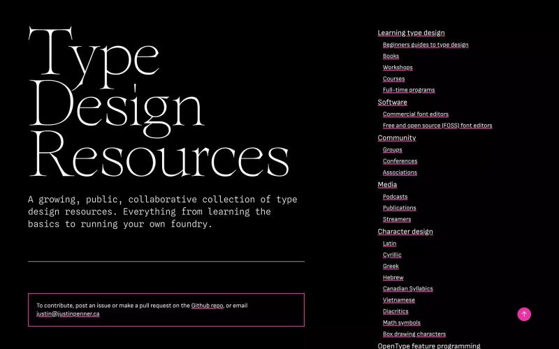 Type Design Resources