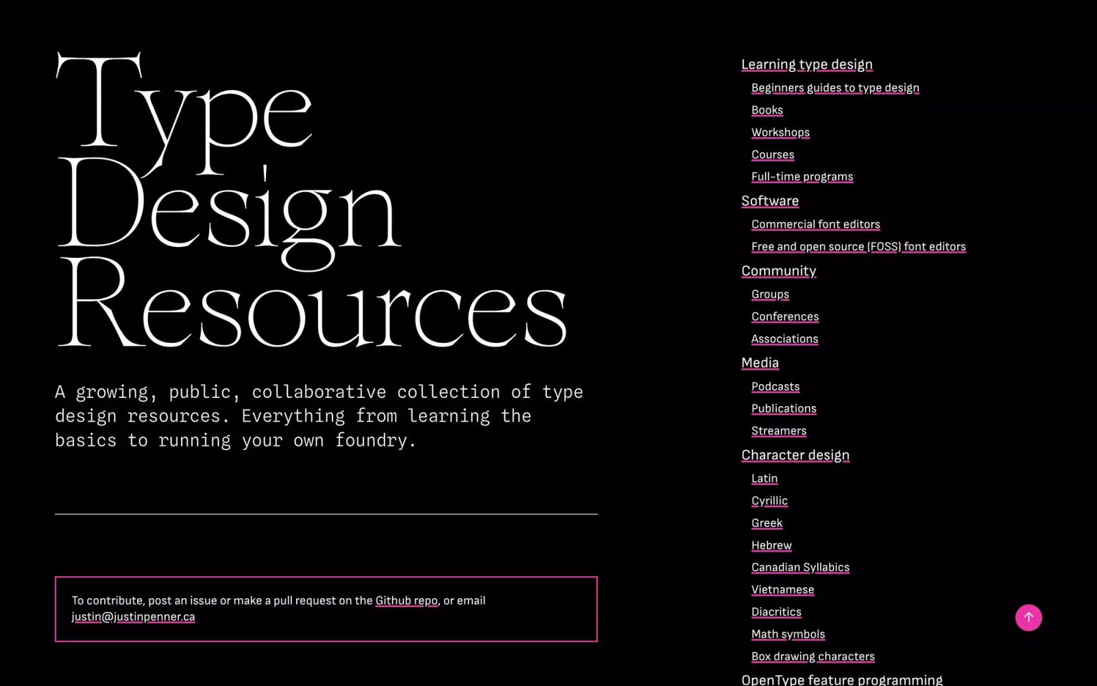Type Design Resources