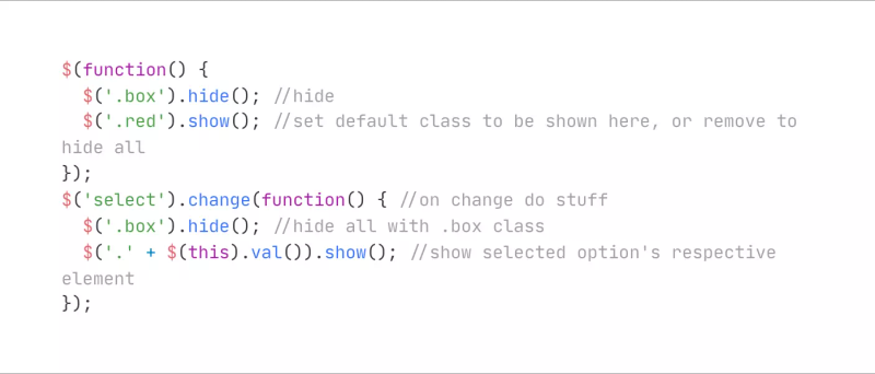 Hide/Show Element From <select>