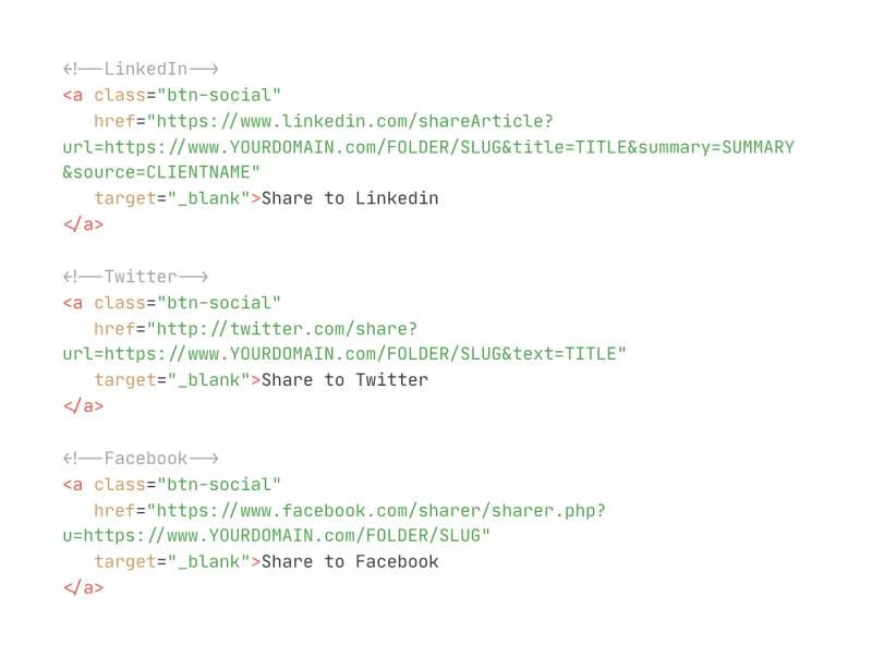 Social Share Links + Open Graph Meta Data