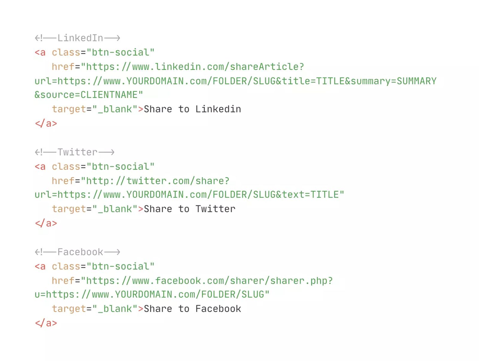 Social Share Links + Open Graph Meta Data