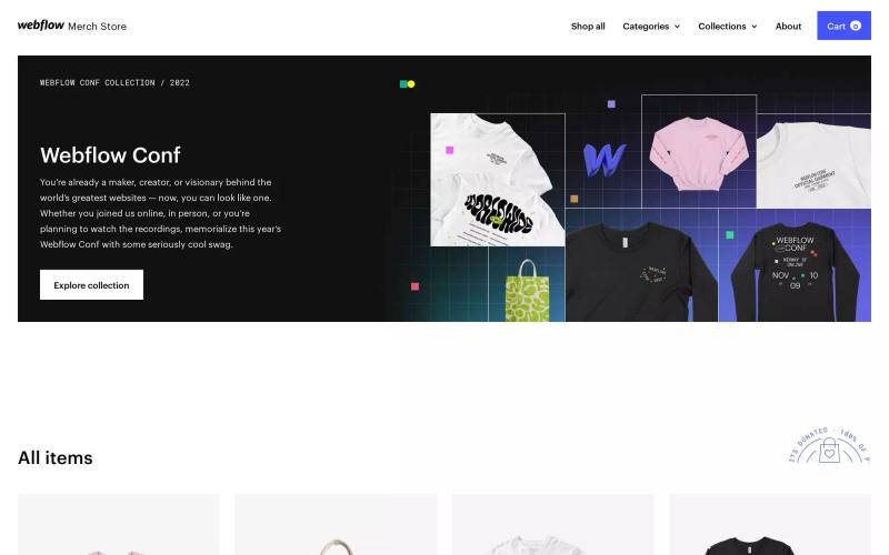 Webflow Merch Store