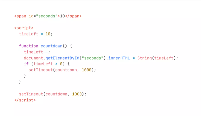 Simple Countdown Timer in Seconds