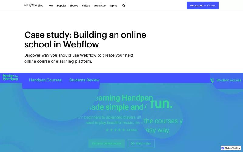 Building an online school in Webflow