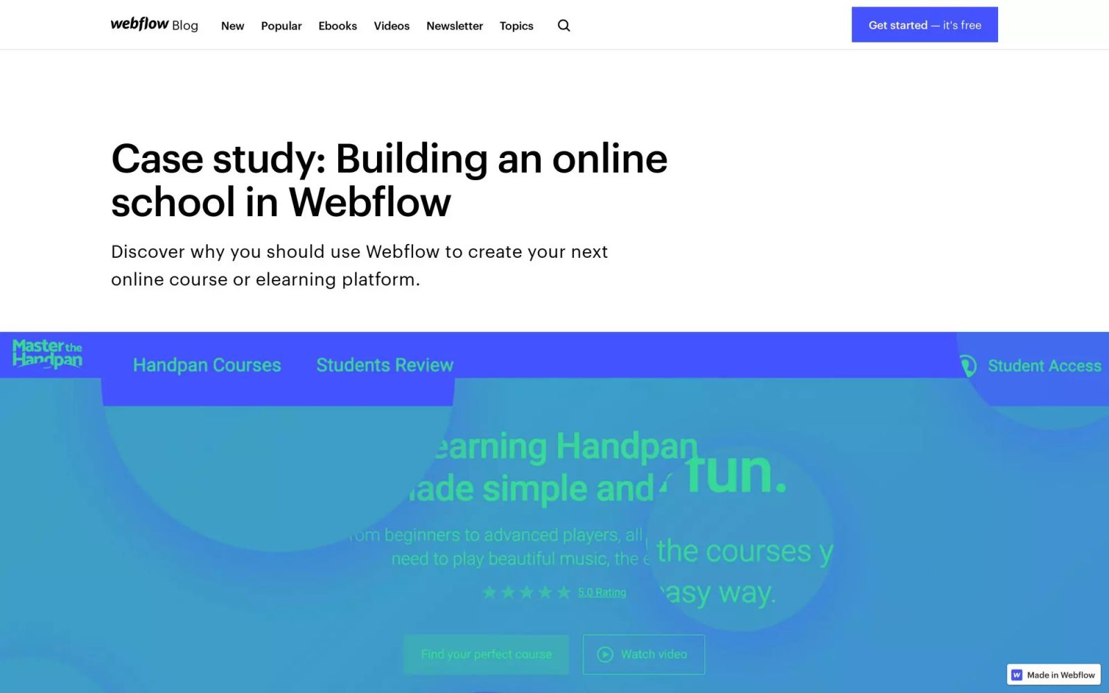 Building an online school in Webflow