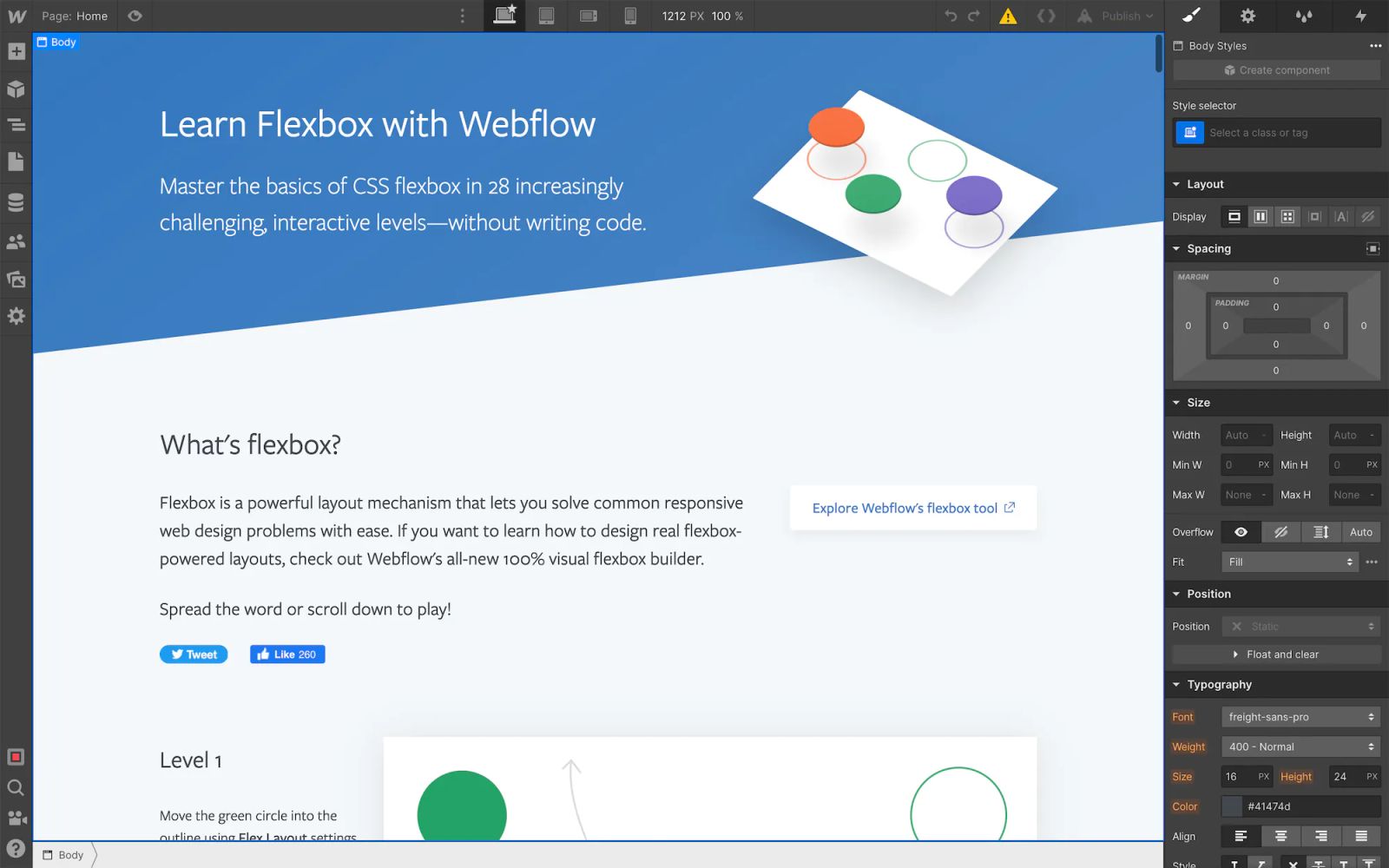 Webflow Flexbox Game