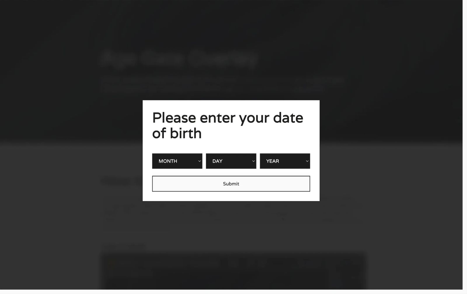 Age Gate Overlay