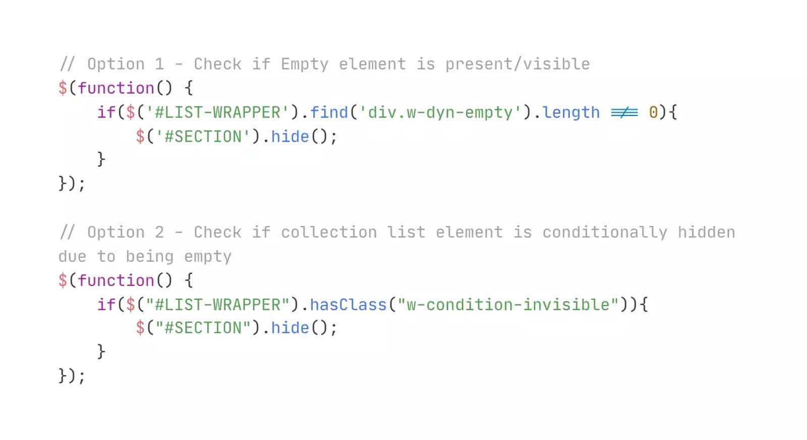 Hide Static Element if Webflow CMS Collection is Empty