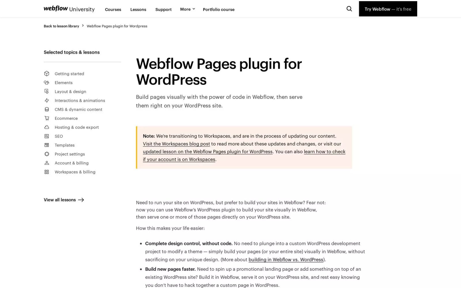 Webflow Pages WordPress Plugin