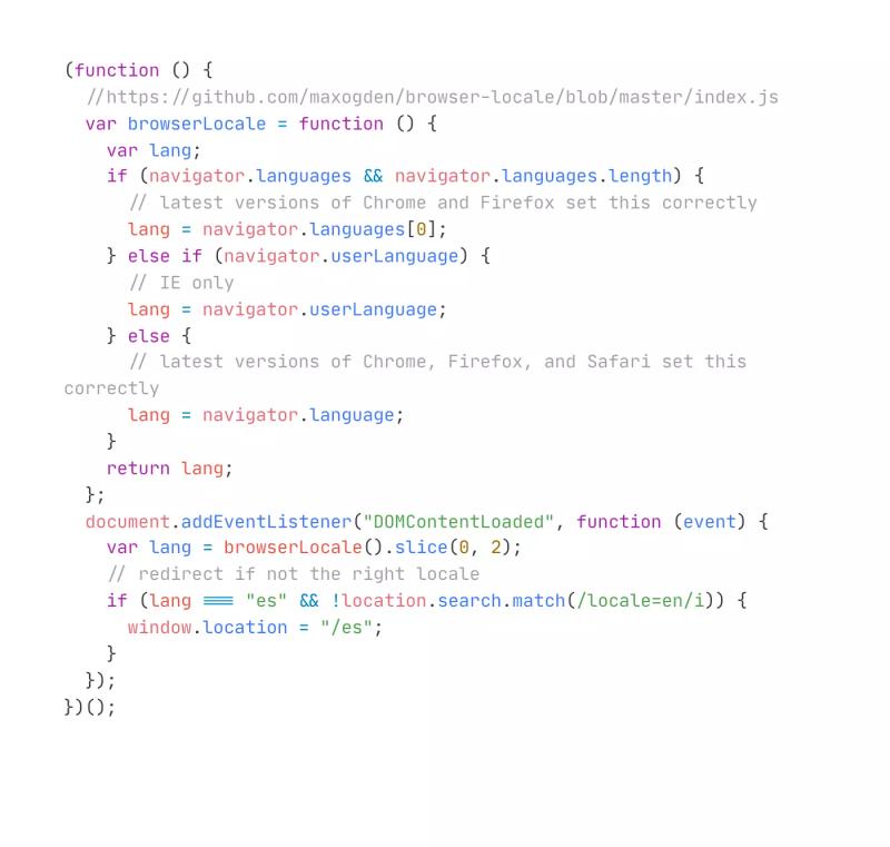 Detect Spanish Language and Redirect