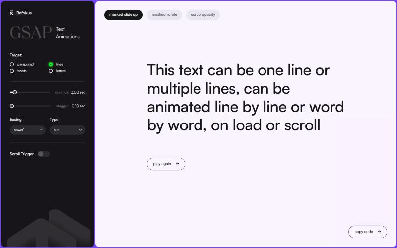 GSAP Text Animator