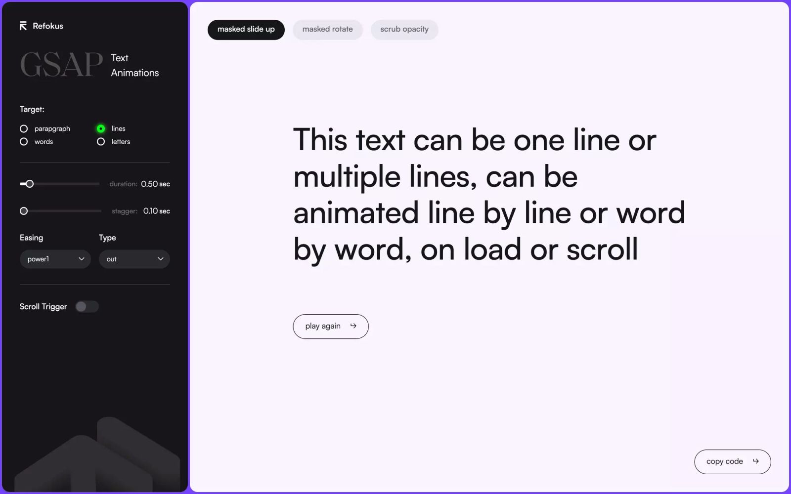 GSAP Text Animator