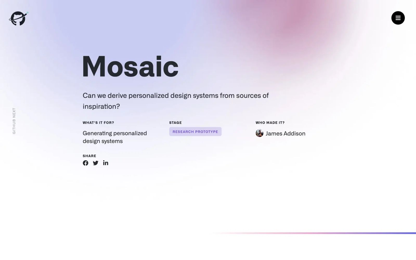 GitHub Mosaic