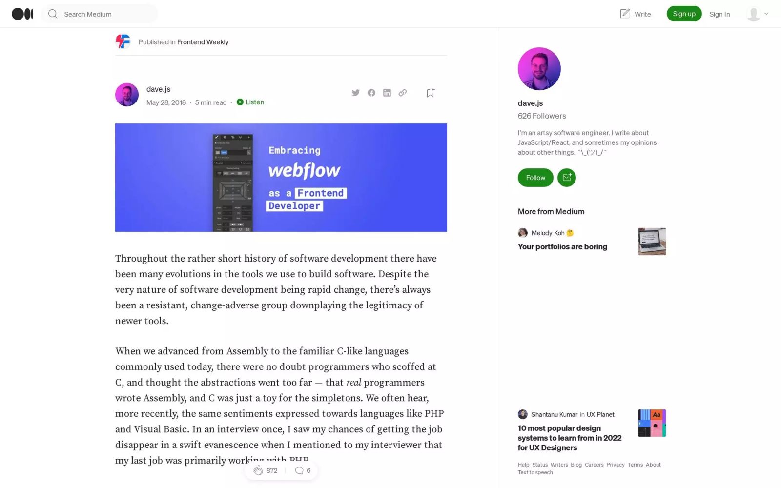 Embracing Webflow as a Frontend Developer