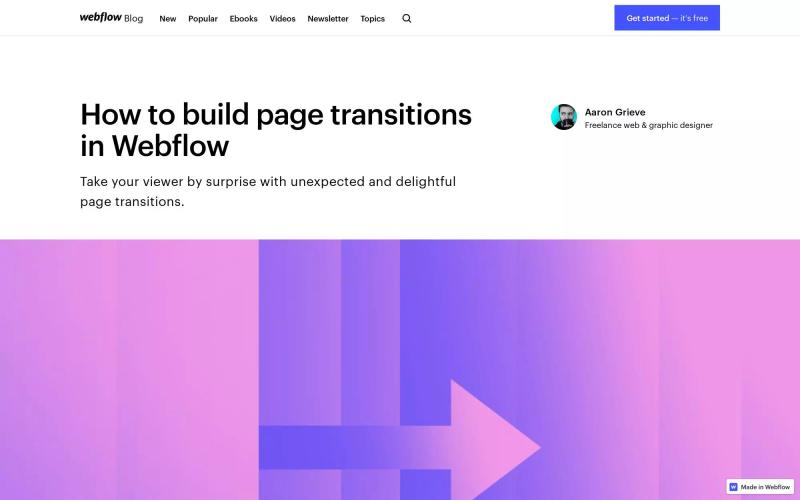 How to build page transitions in Webflow