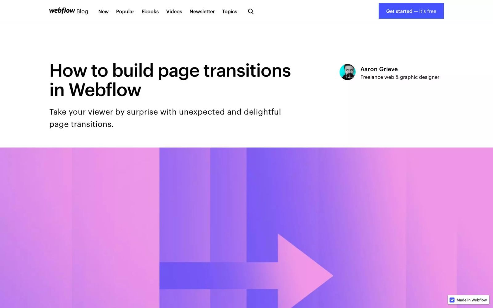 How to build page transitions in Webflow