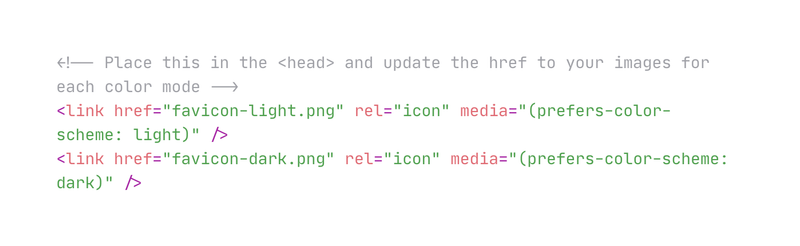 Dark/Light Mode Favicon Images