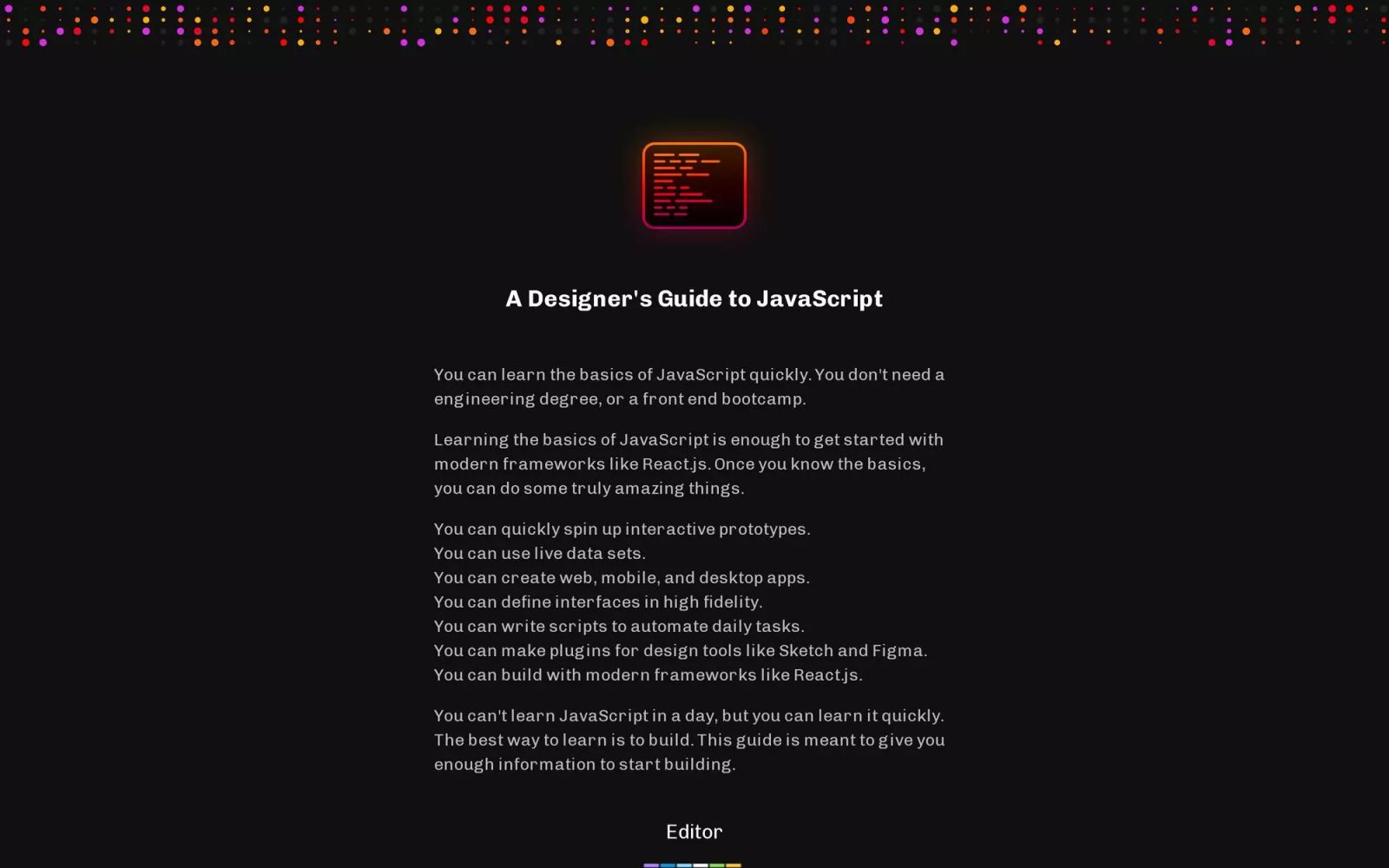 A Designers Guide to Javascript